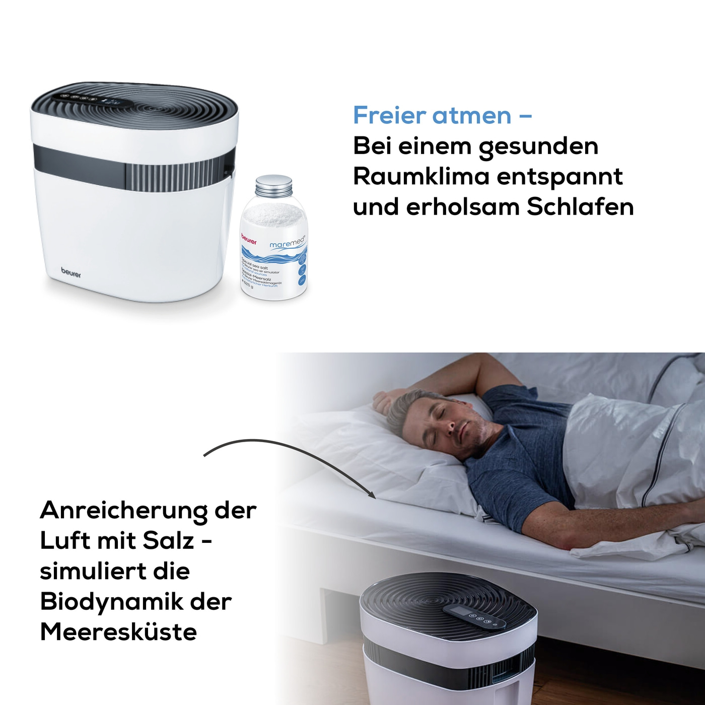 Beurer maremed® Meeresklimagerät-Meeresklimagerät mit Luftbefeuchtung & -reinigung für eine verbesserte Atmung
