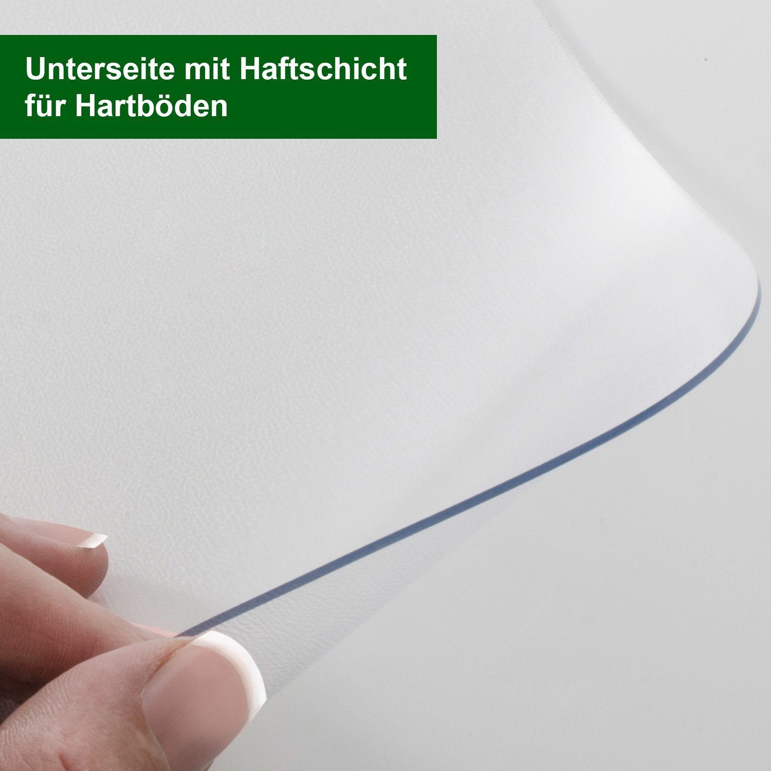 Karat Bodenschutzmatte Strong Vinyl Transparent, Bürostuhlunterlage als Schutz, aus Vinyl, mit Anti-Rutschbeschichtung