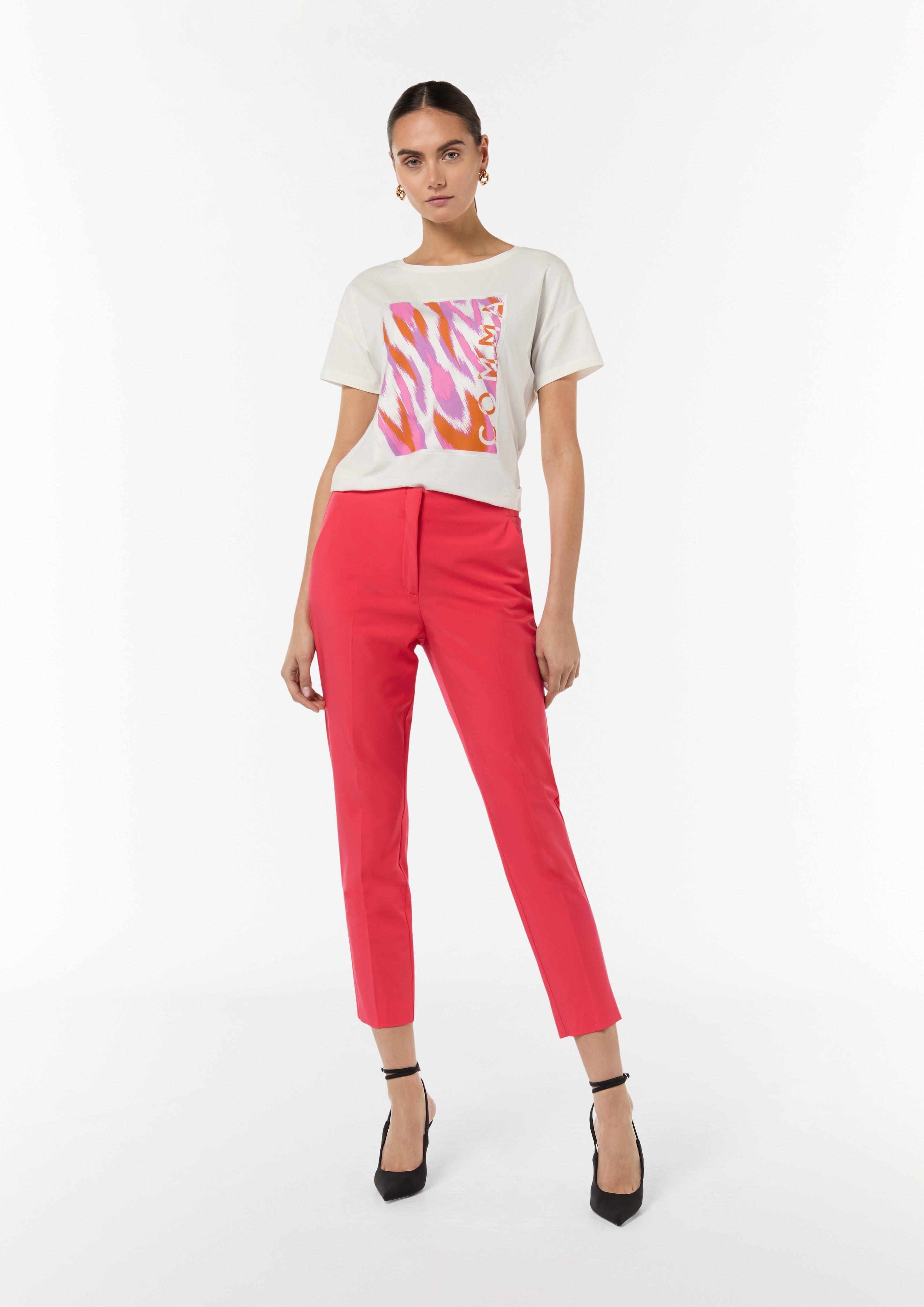 Slim: Anzughose aus weichem Viskosemix - pink