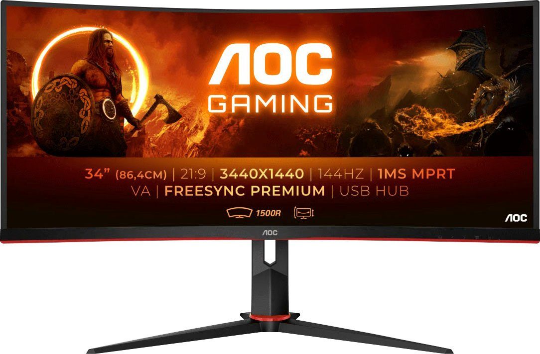 AOC CU34G2X/BK Curved-Gaming-LED-Monitor (86,4 cm/34 