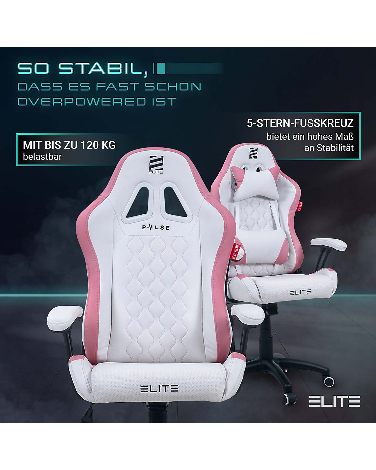 Gaming Stuhl PULSE - Ergonomischer Kinder Luxus Gaming Stuhl - 4D Armlehnen - Bürostuhl