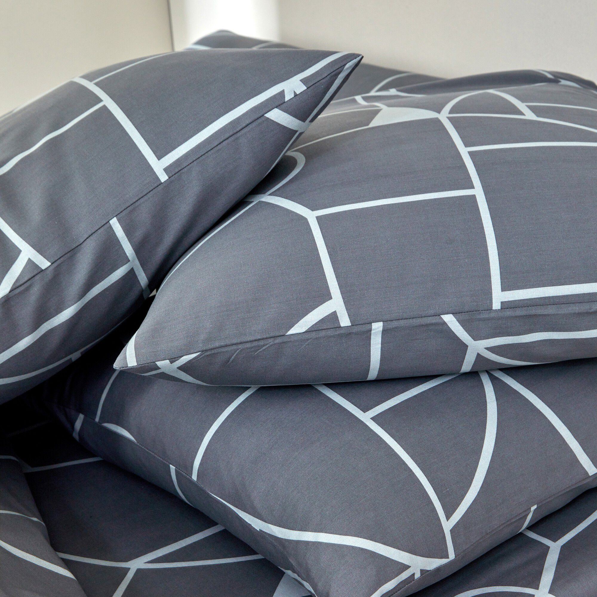 Linge de lit Geoffroy en coton à motifs graphiques