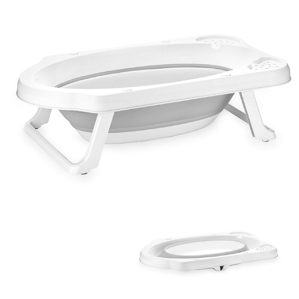 Babybadewanne faltbar 82 cm mit Ablagefächer klappbar Wasserablauf Babybadewannen