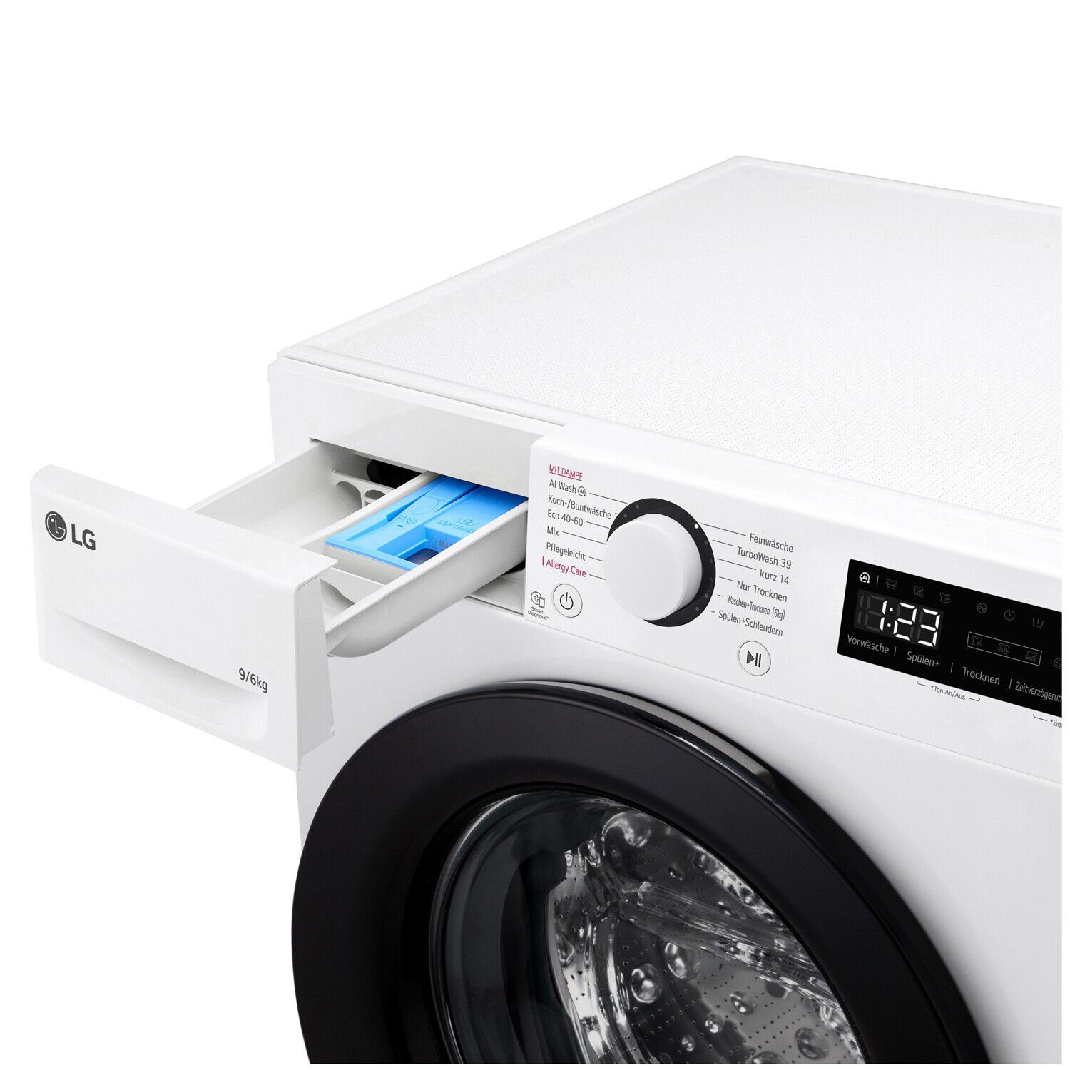 LG Waschtrockner W4WR42966, 9,00 kg, 6 kg, 1400 U/min, AI DD® / TurboWash® 360° / AquaLock® / Smart Diagnosis®