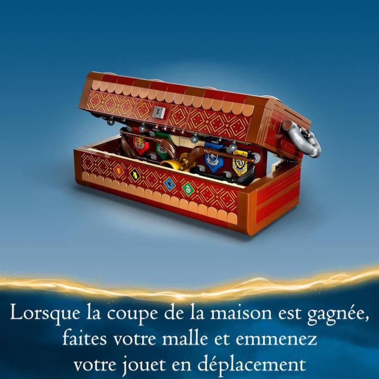 LEGO® Harry Potter 76416 La Malle de Quidditch, Jouet 1 ou 2 Joueurs, avec 3 Jeux de Quidditch rouge