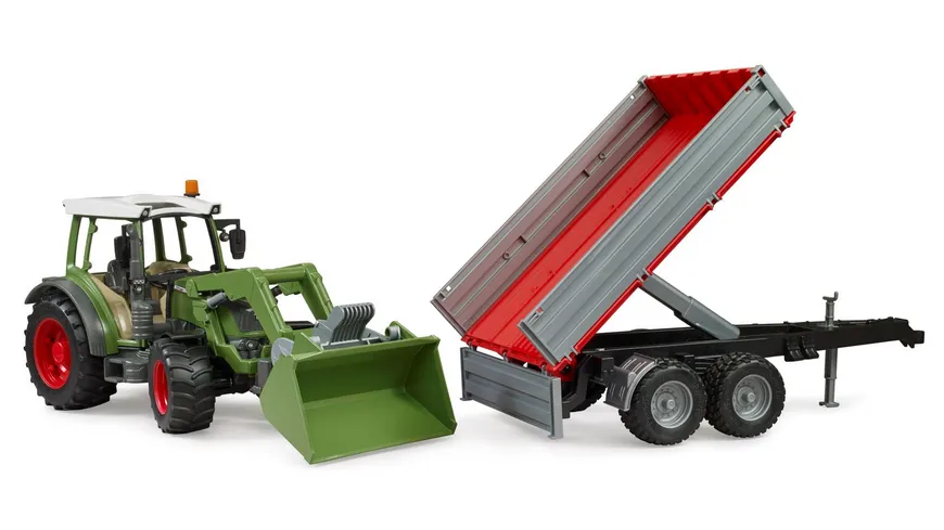 BRUDER - Fendt Vario 211 mit Frontlader und Bordwandanhänger