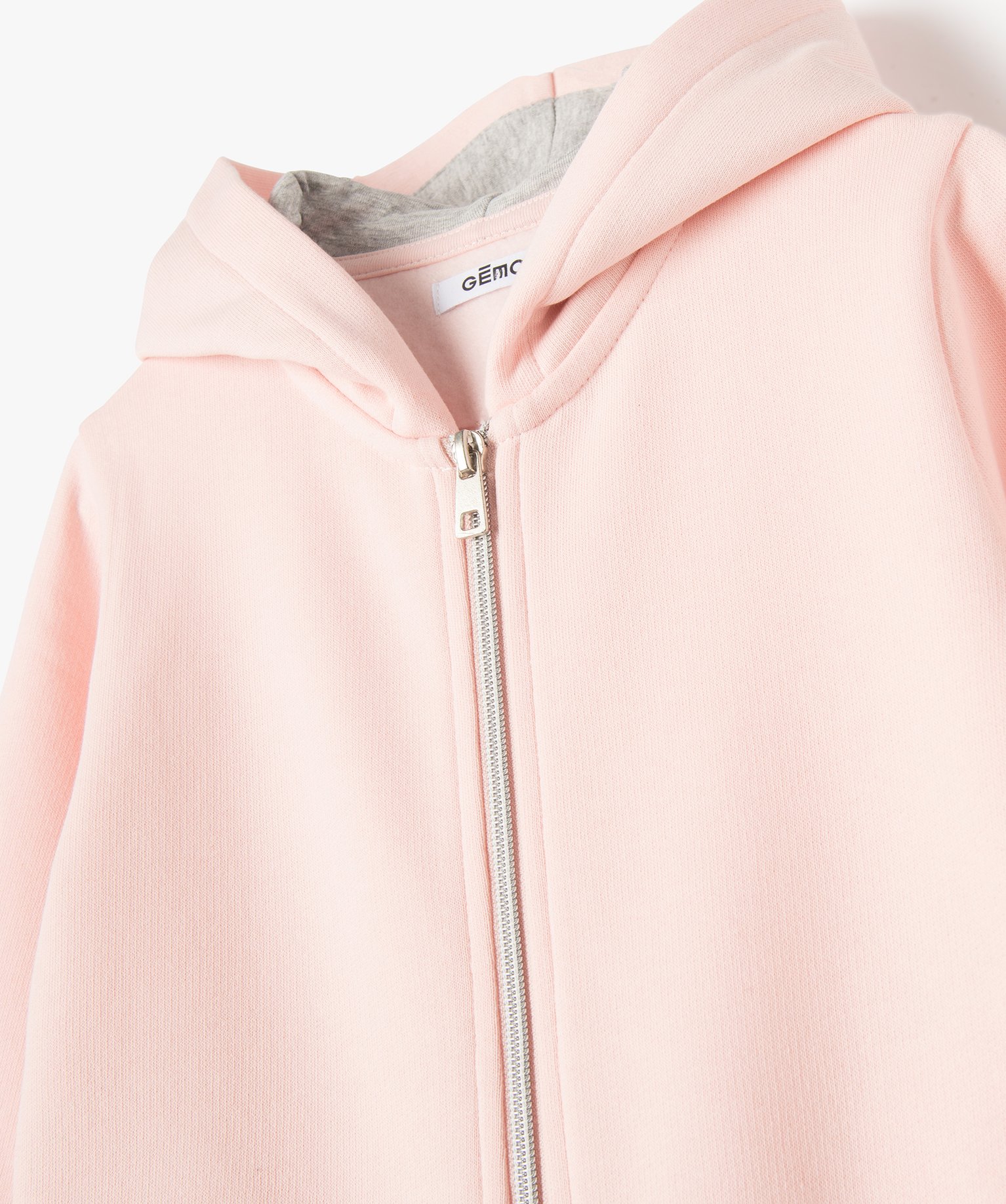 Sweat zippé à capuche intérieur molletonné fille rose | GEMO