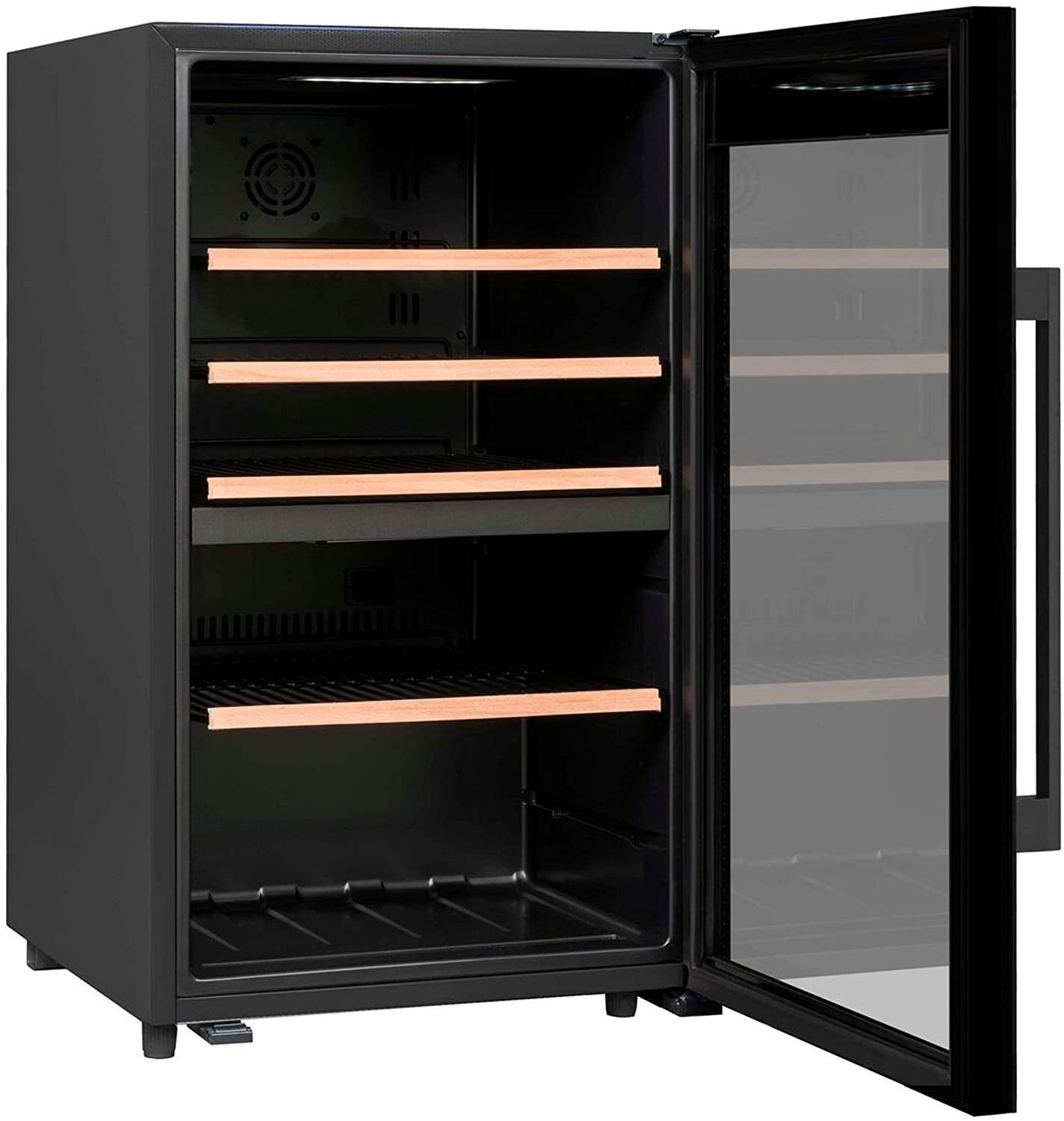 CLIMADIFF Weinkühlschrank CDB56B1, 2 Zonen, 56 Flaschen Wein, Flaschenkühlschrank Kühlschrank, für 56 Standardflaschen á 0,75l,Design Weinkühler, Getränkekühlschrank 85x50x54cm Weinschrank Wein