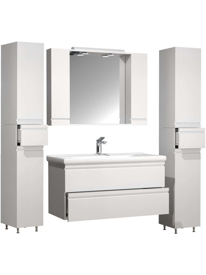ebuy24 Badmöbelset SiloraXL Weiß 160 x 46 cm günstig kaufen onesize