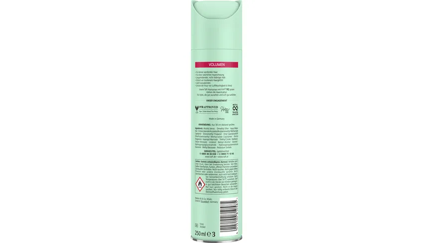 TAFT Haarspray Volumen dünner werdendes Haar 250 ml Haltegrad 5 - sehr starker Halt 250 ml