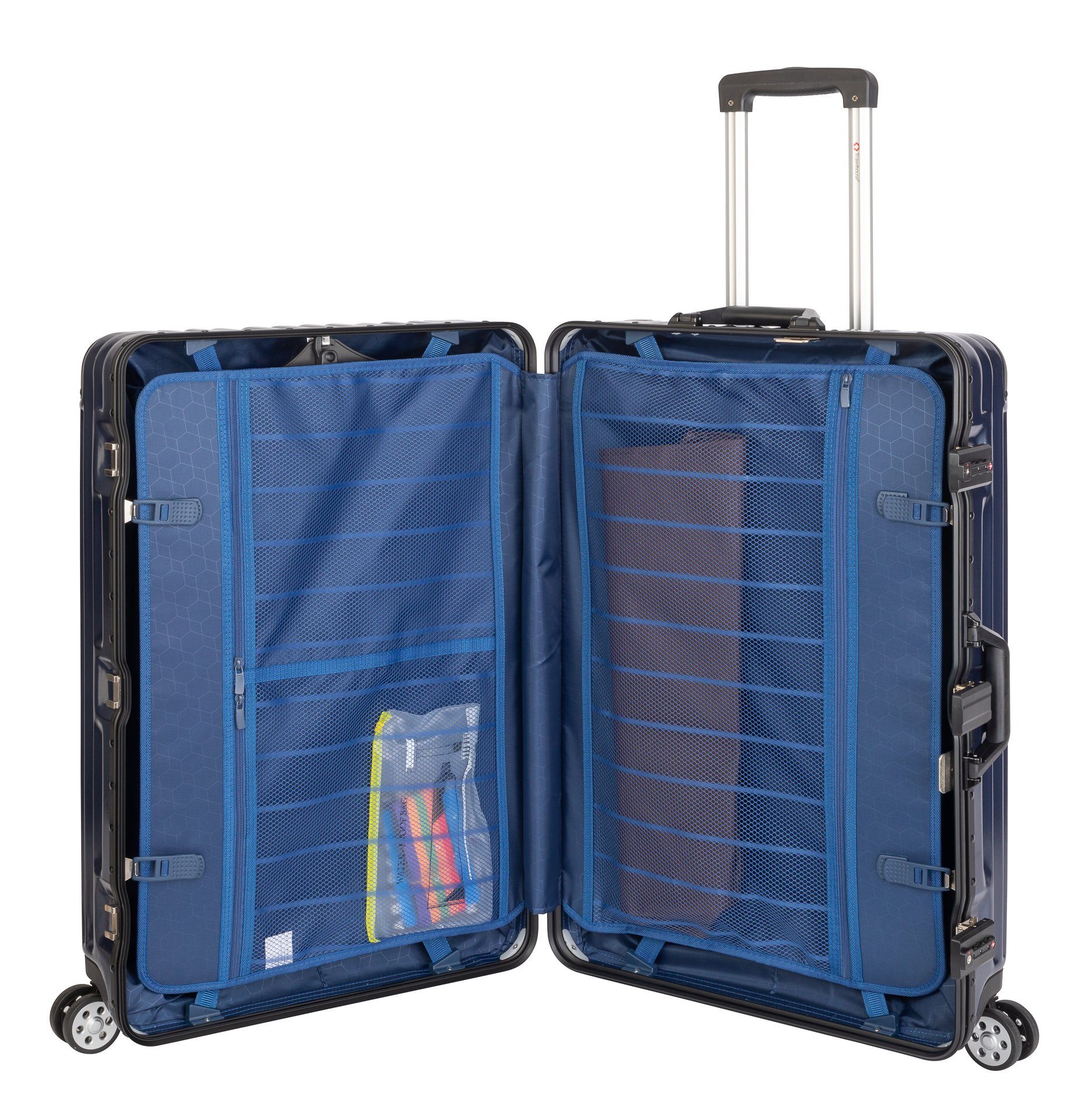 Travelhouse Hartschalen-Trolley London, 4 Rollen, TSA Zahlenschloss Aluminium-Rahmen Polycarbonat-Hartschale