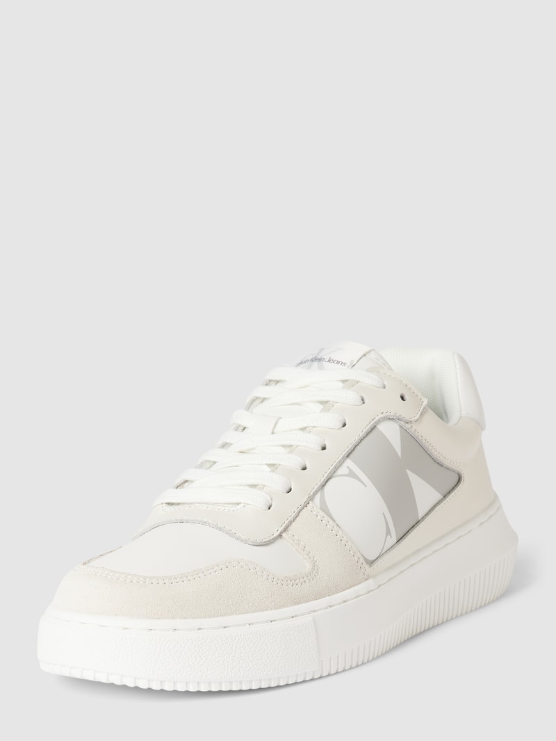 Sneaker aus Leder mit Label-Details Modell 'CHUNKY' in beige
