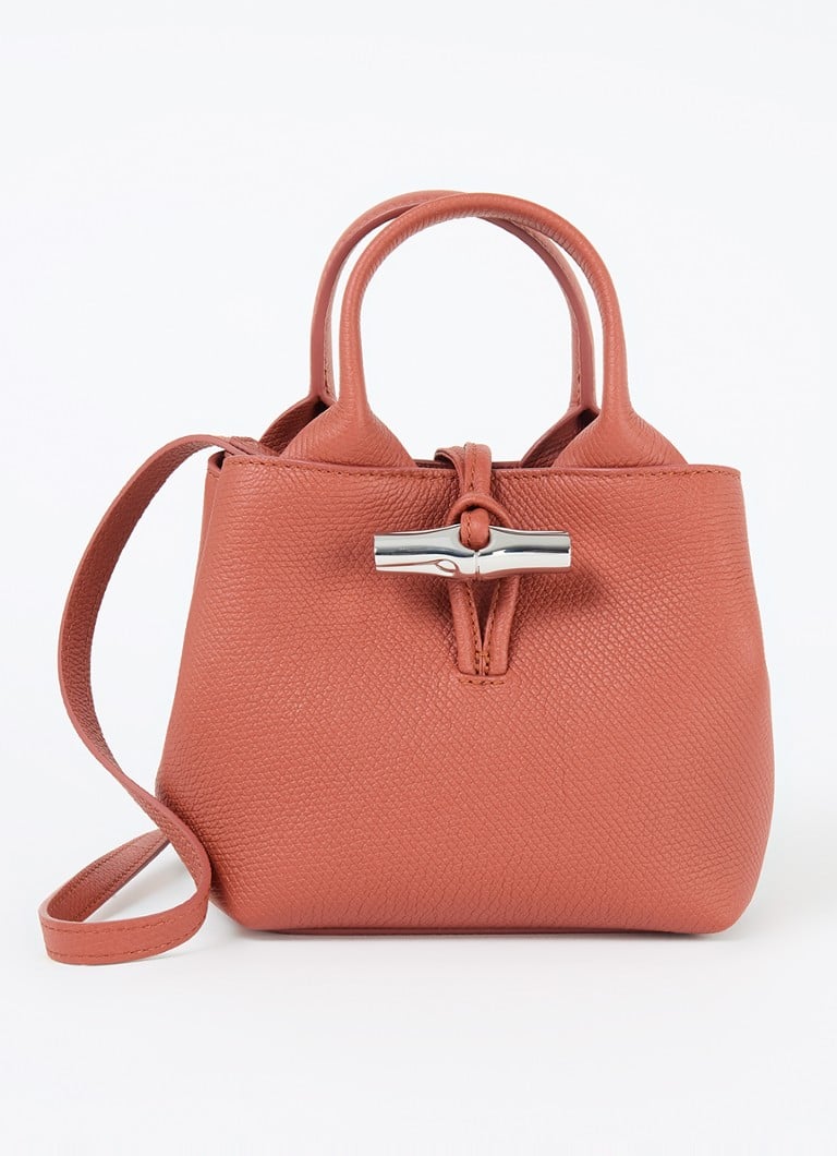 Longchamp Le Roseau leather handbag with detachable shoulder strap