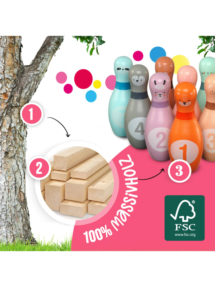 Pink Papaya Kegelspiel für Kinder 