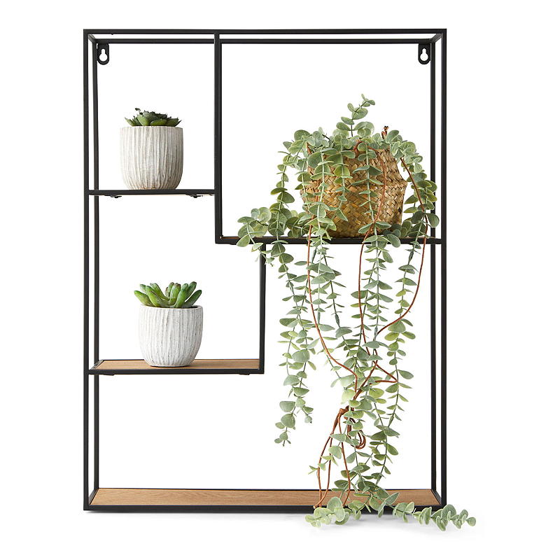 Home Metallhylle 45x12x60 cm m/trehyller