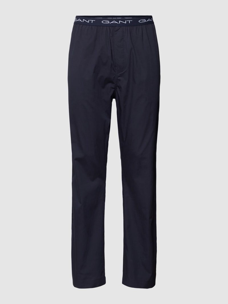 Pyjama-Hose mit Label-Details in dunkelblau