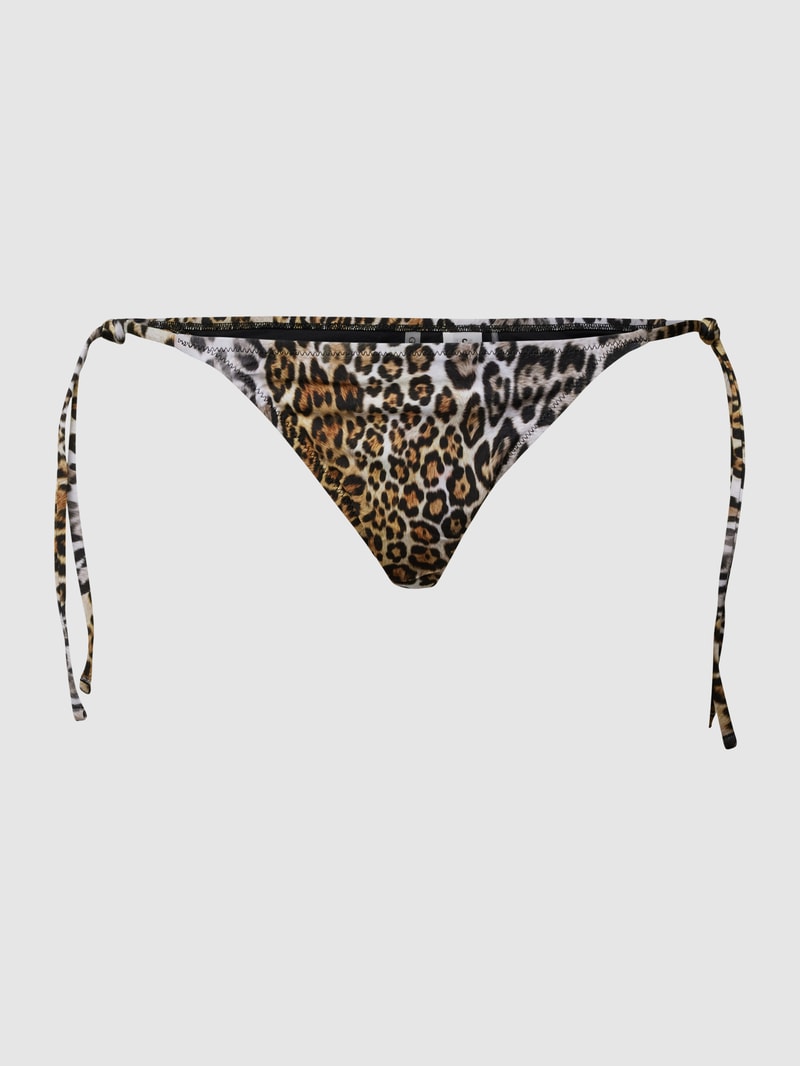Bikini-Hose mit Allover-Animal-Print in beige