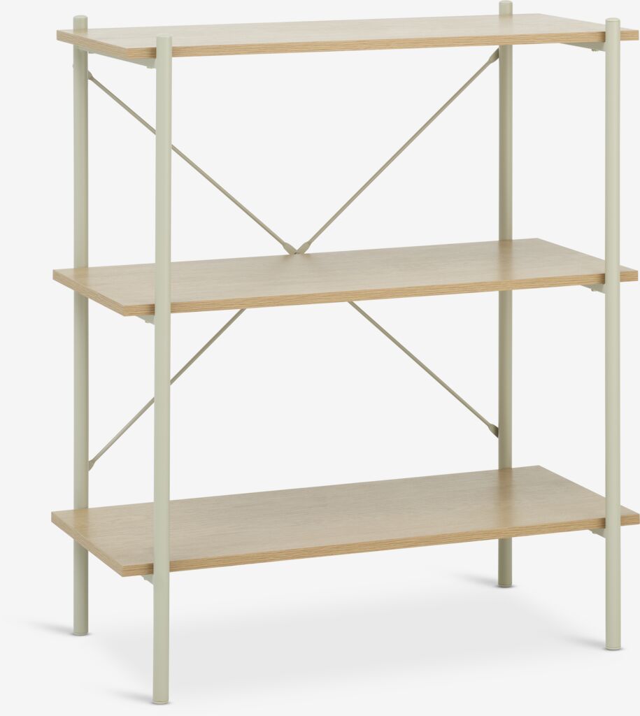 VANDBORG Regał VANDBORG 3 półki dąb/beż