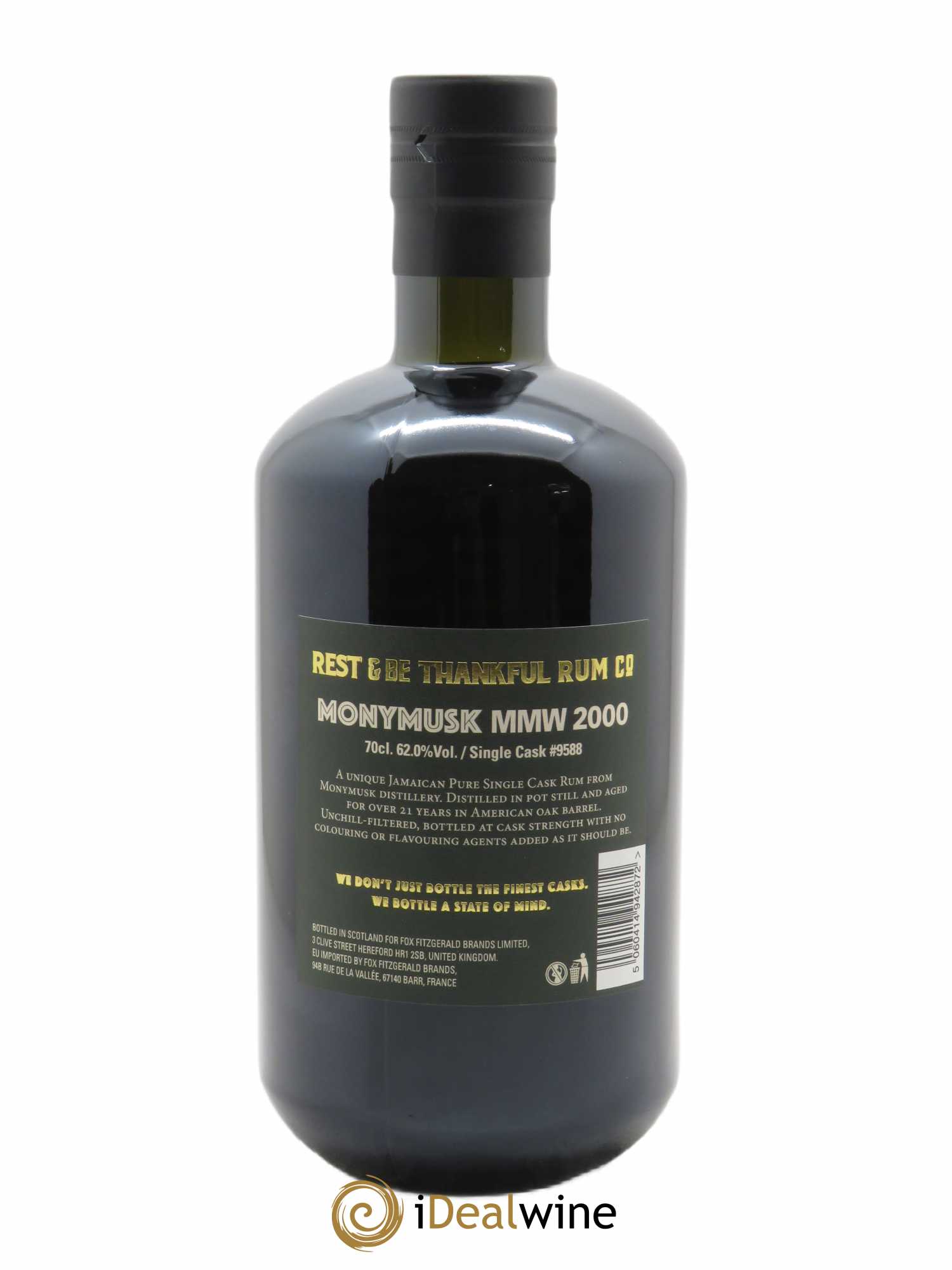 Rum Monymusk MMW Single Cask (70cl) 2000 - Lot de 1 Bouteille