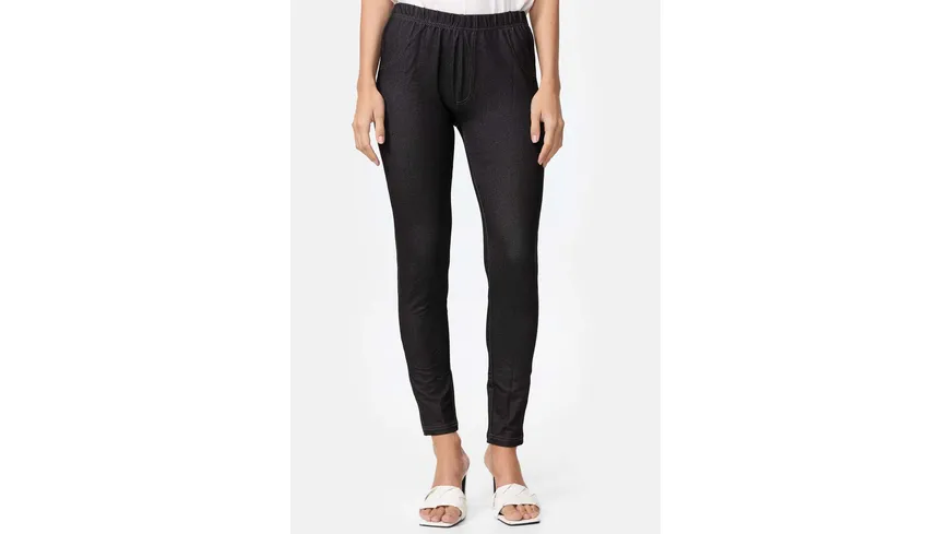 NUR DIE Damen Treggings in Jeans-Optik schwarz