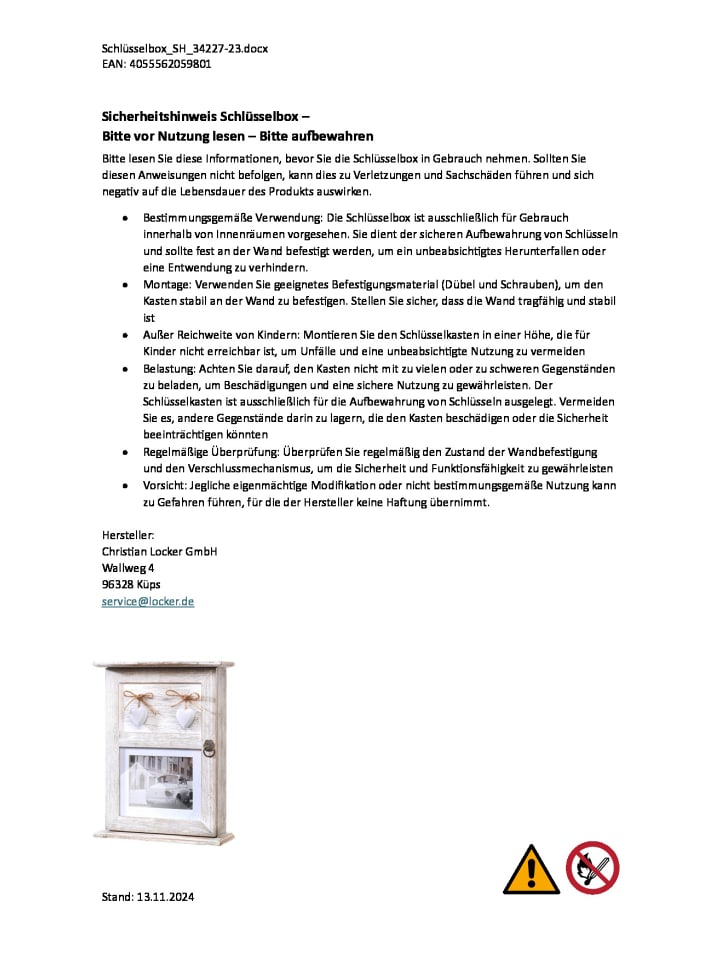 kobolo Schlüsselkasten HEARTKEY in Beige günstig kaufen onesize