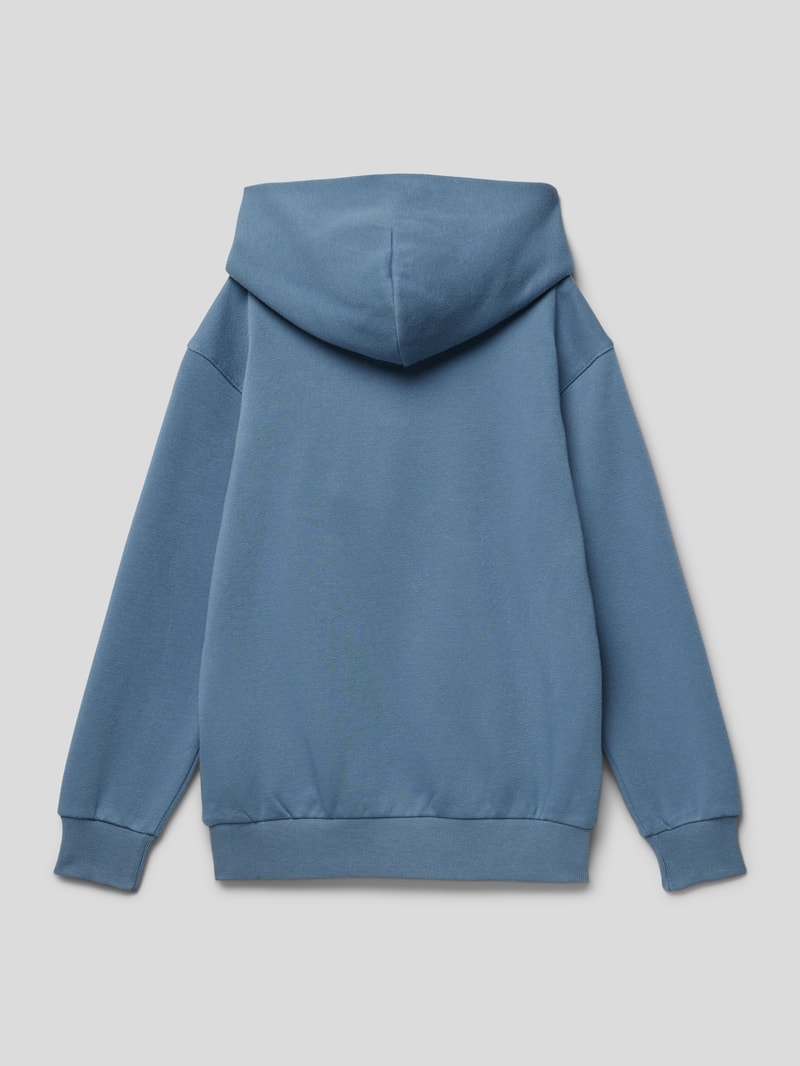 Hoodie mit Label-Stitching Modell 'Rochester' in rauchblau