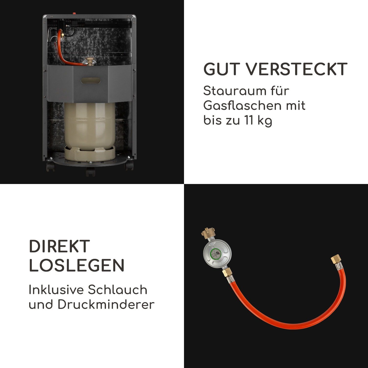 blumfeldt Heizkörper Andora Flame, elektrische Gasheizgerät terrassenheizstrahler Outdoor