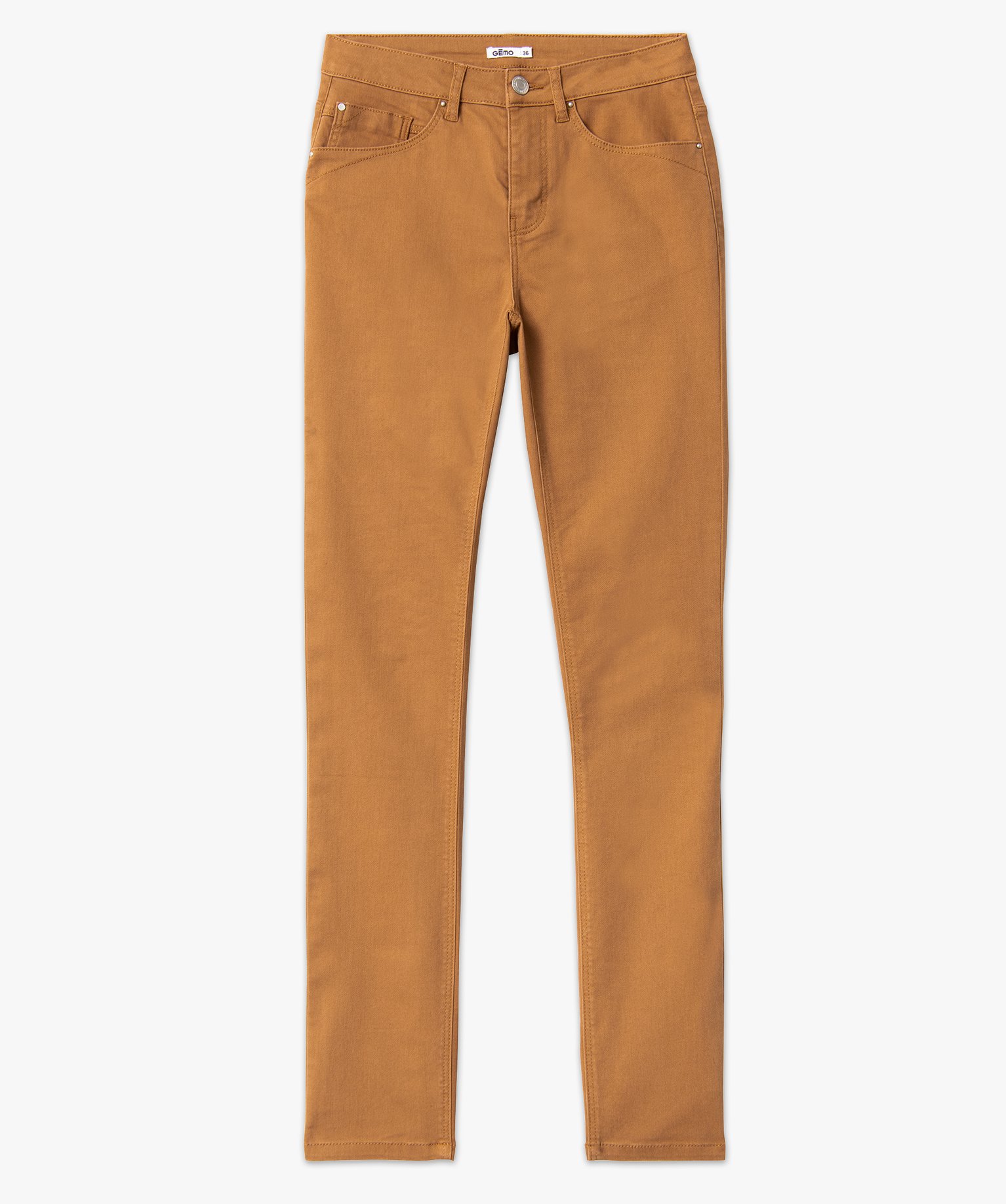 Pantalon femme coupe Regular taille normale camel | GEMO