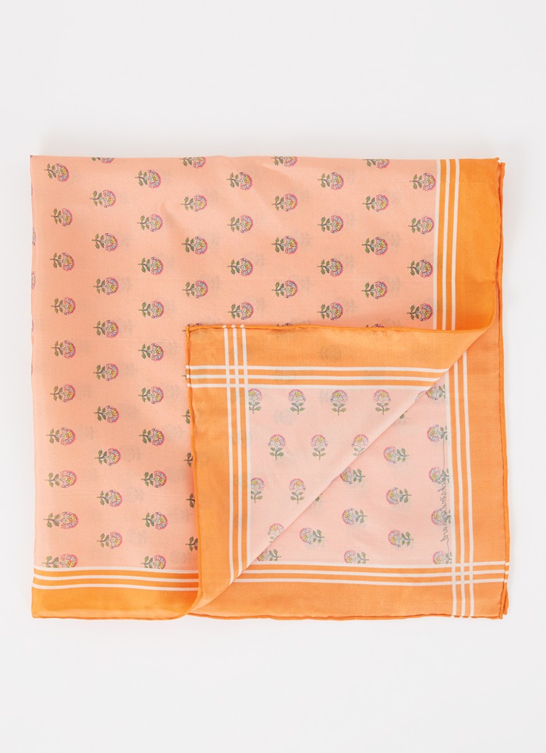 Becksöndergaard Flozita Sia silk scarf with floral print 65 x 65 cm