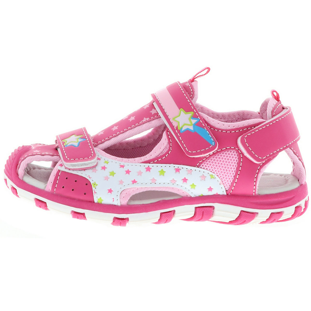 Kinder Mädchen Trekkingsandalen Outdoorschuhe Halbschuhe Klettverschluss Sternchen pink/rosa/weiß