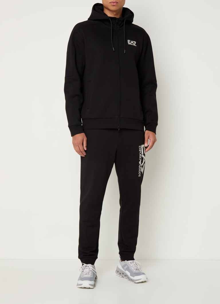 Emporio Armani Tapered fit jogging trousers with logo embroidery