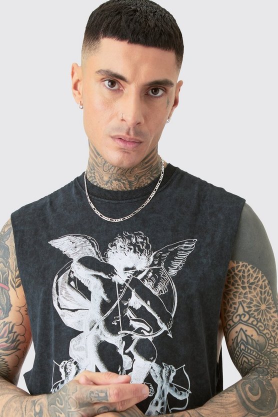 Tall graues Renaissance Tanktop in Acid-Waschung