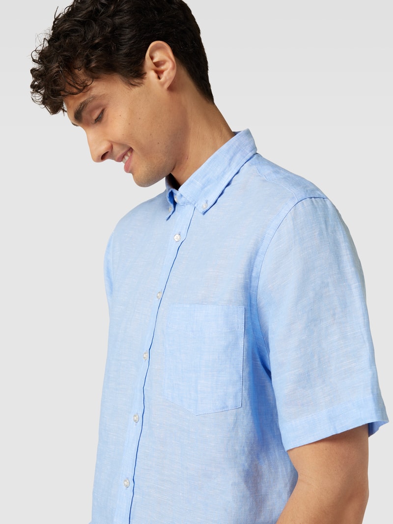 Freizeithemd mit Button-Down-Kragen in bleu