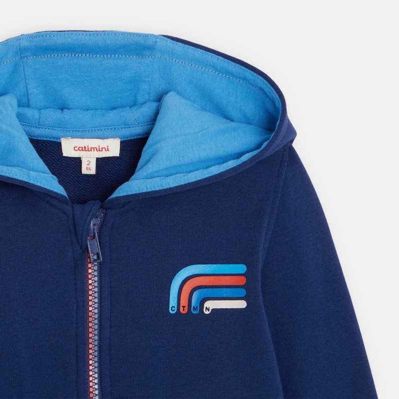 Cardigan bébé garçon bleu en coton recyclé Catimini