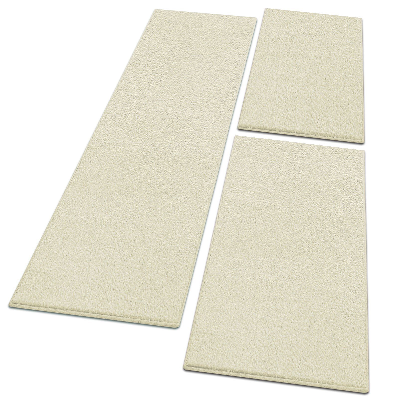 Hochflor-Bettumrandung Dynasty Creme, 3 Größen, Läufer, ideal im Schlafzimmer Floordirekt, Höhe 8.5 mm, (3-tlg), Velours