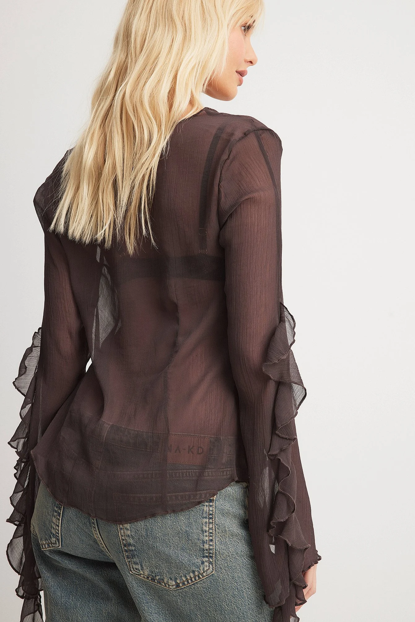 Bluse mit Rüschen und Schleifendetail