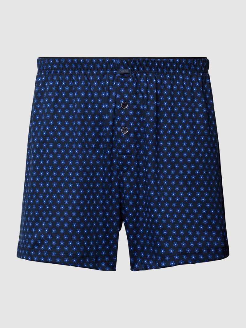 Boxershorts mit floralem Allover-Muster in blau
