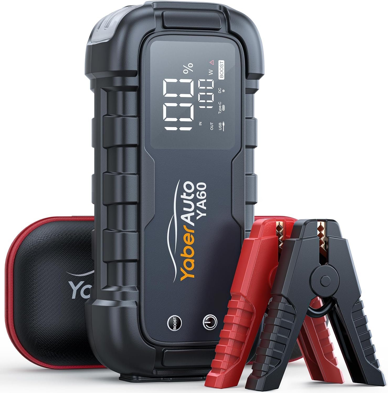 Yaber Starthilfegerät 26800 mAh, 6000A Spitzenstrom Powerbank, 45W Schnellladung