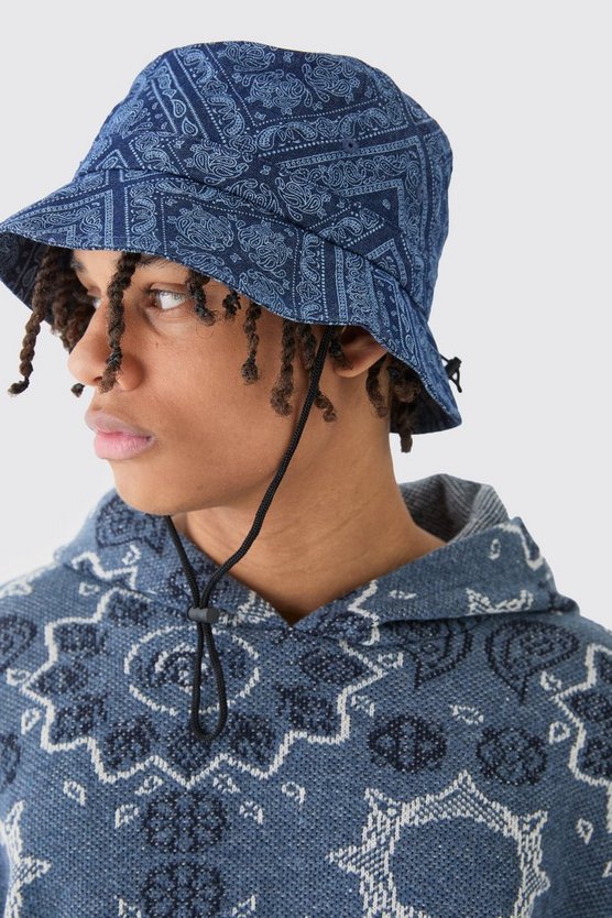Schwarzer Bandana Denim-Hut