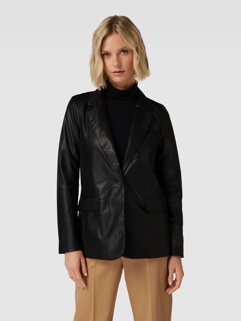 Blazer in Leder-Optik Modell 'OLYMPIA' in schwarz