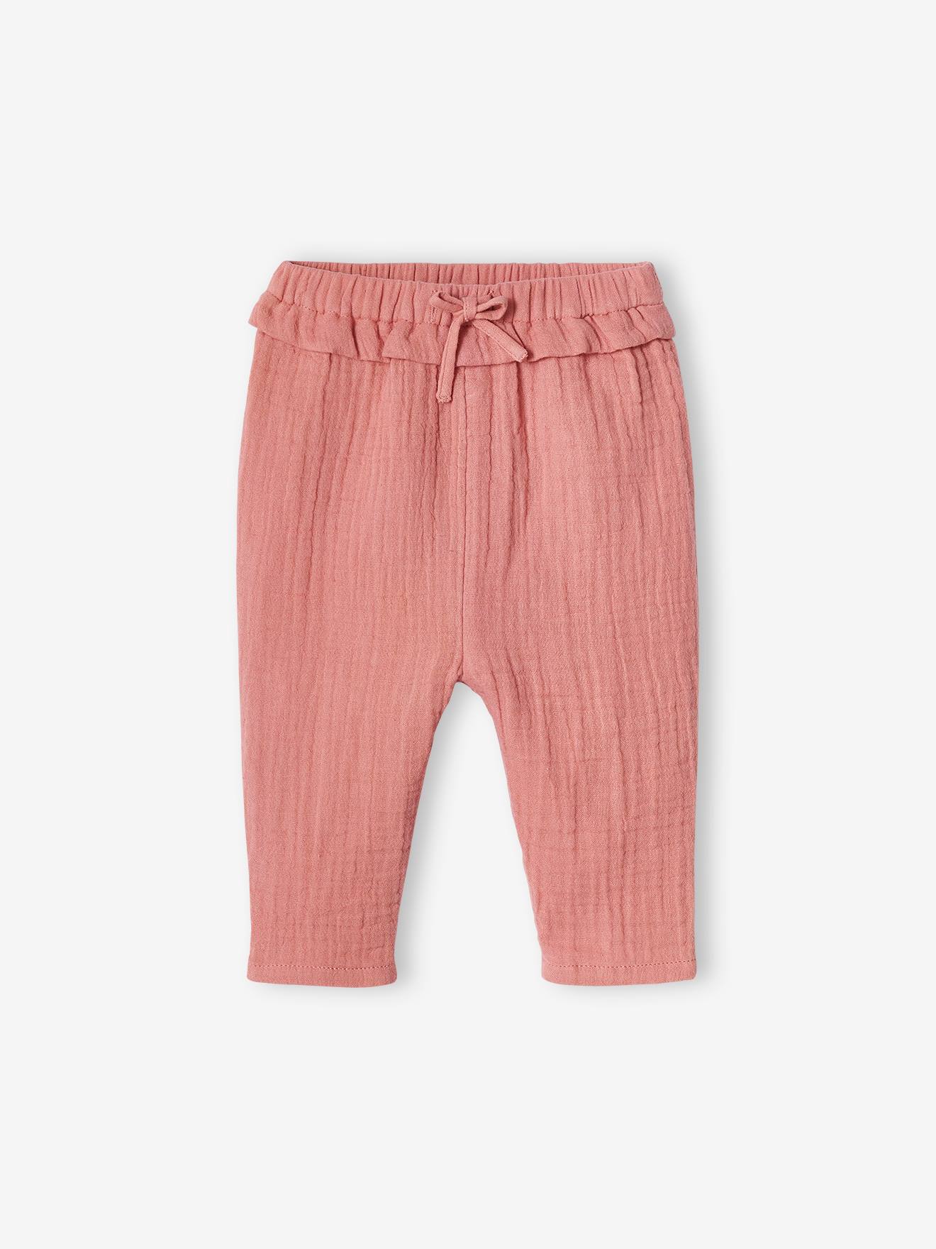 Vertbaudet Baby Hose aus Musselin - zartrosa