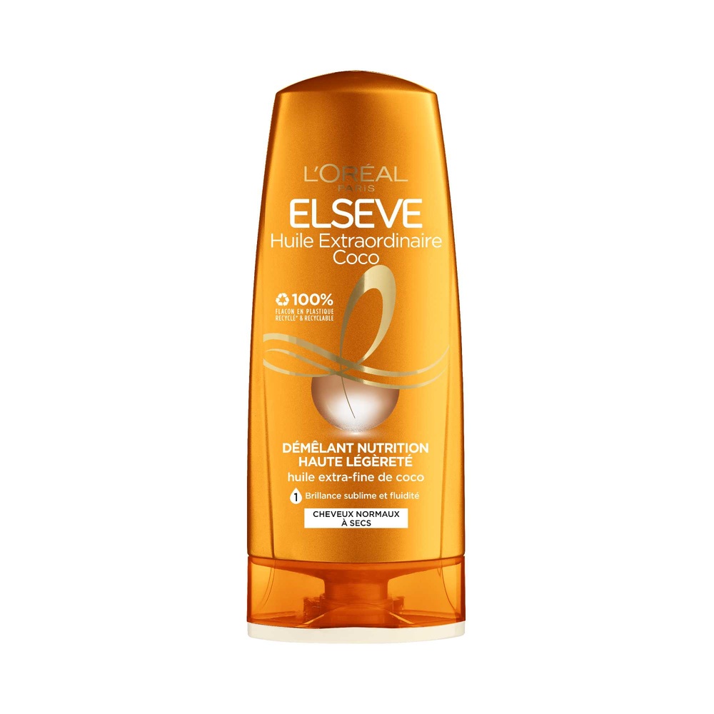 L'Oréal Paris Elseve Huile Extraordinaire Coco Après-Shampoing démêlant à l'huile extra-fine de coco nutriton haute légèreté