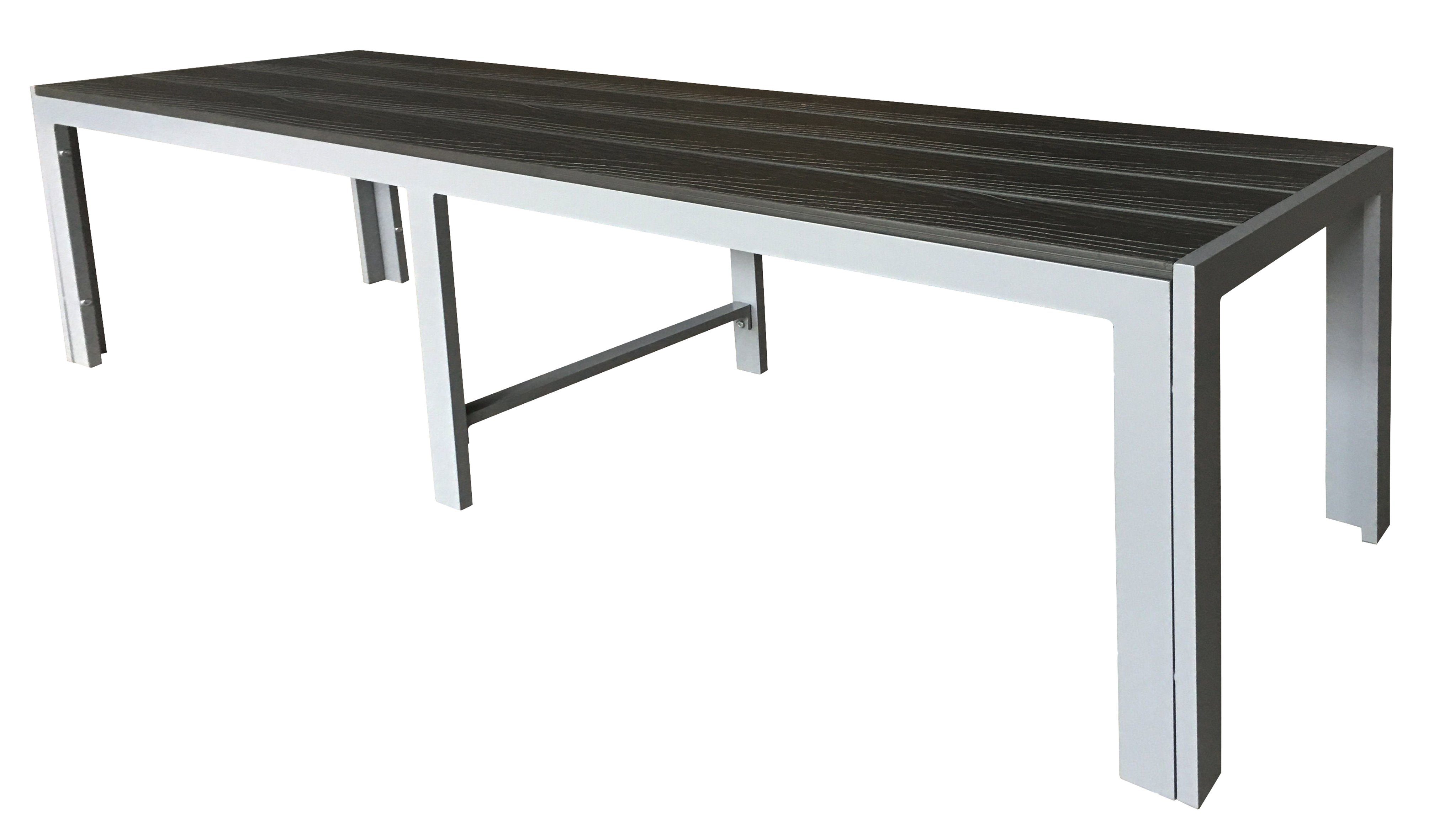 Pure Home & Garden Gartenbank FIRE Bank mit Alu-Gestell und Nonwood-Platte silber, 150 x 40 cm