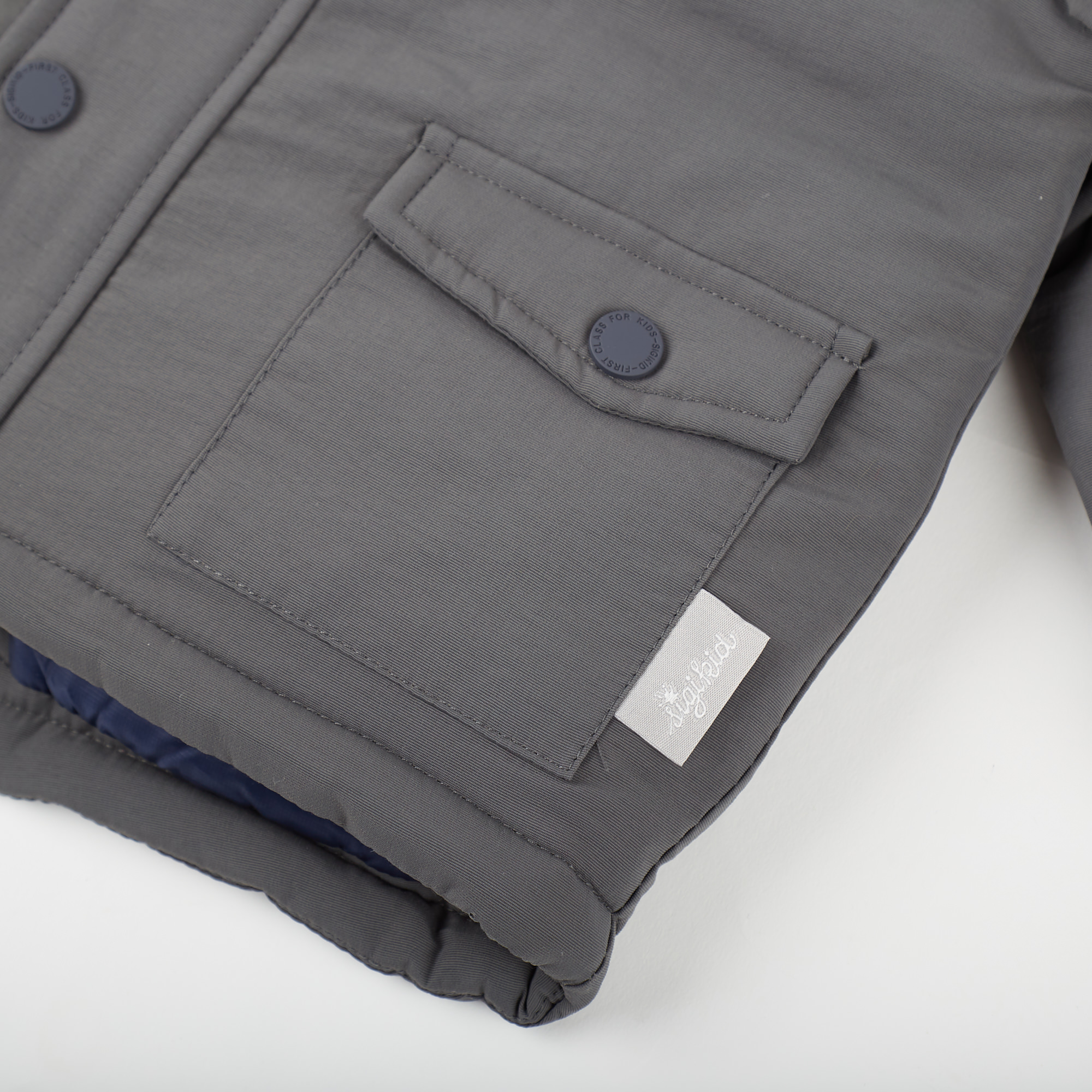 Wattierte Baby Winterjacke in Grau