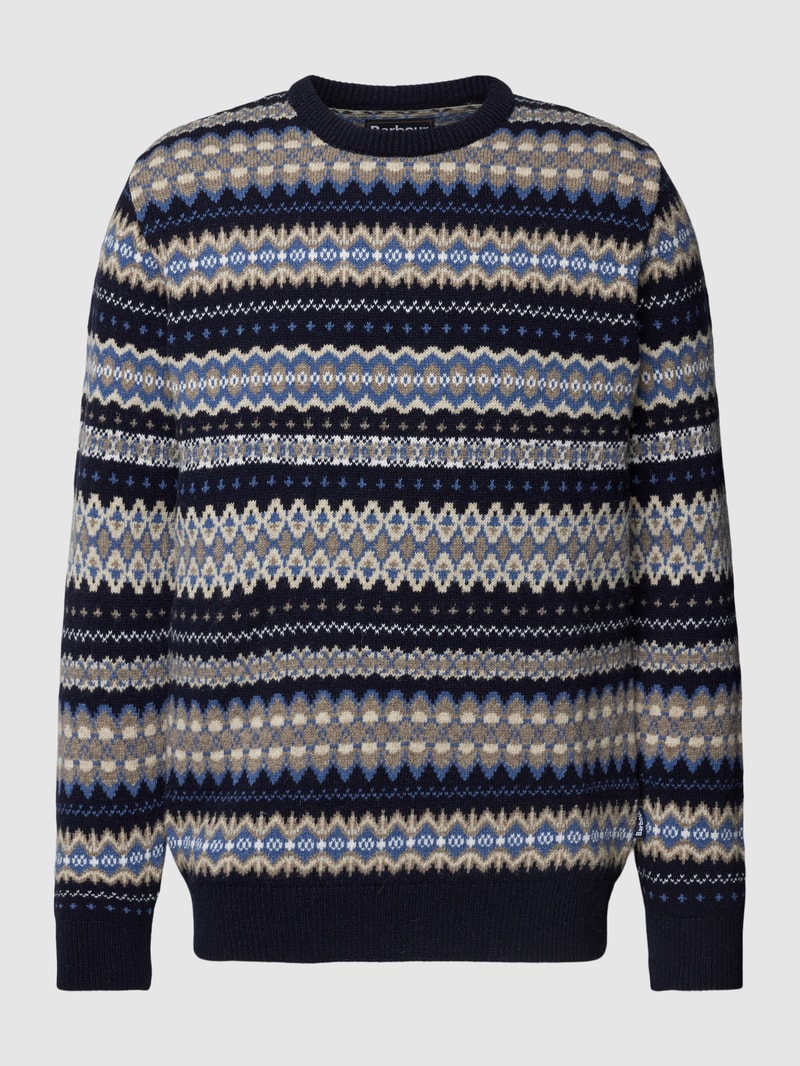 Strickpullover aus Wolle in marineblau