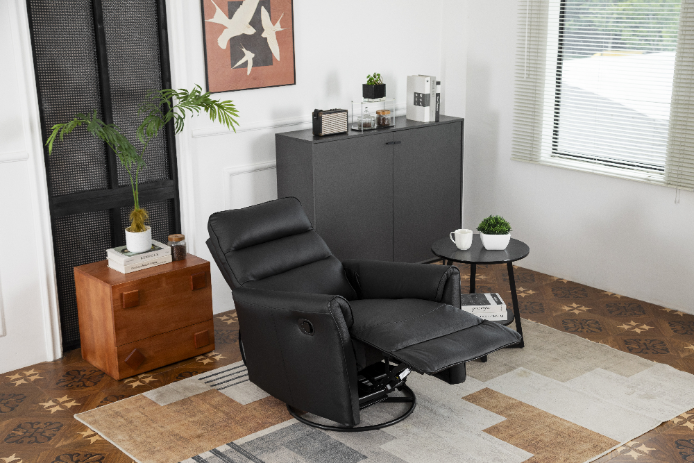 Happy Home verstellbarer Relaxsessel Sofasessel HSP122-SCH schwarz Lederoptik