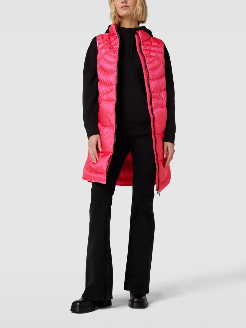 Steppweste mit Seitenschlitzen in pink