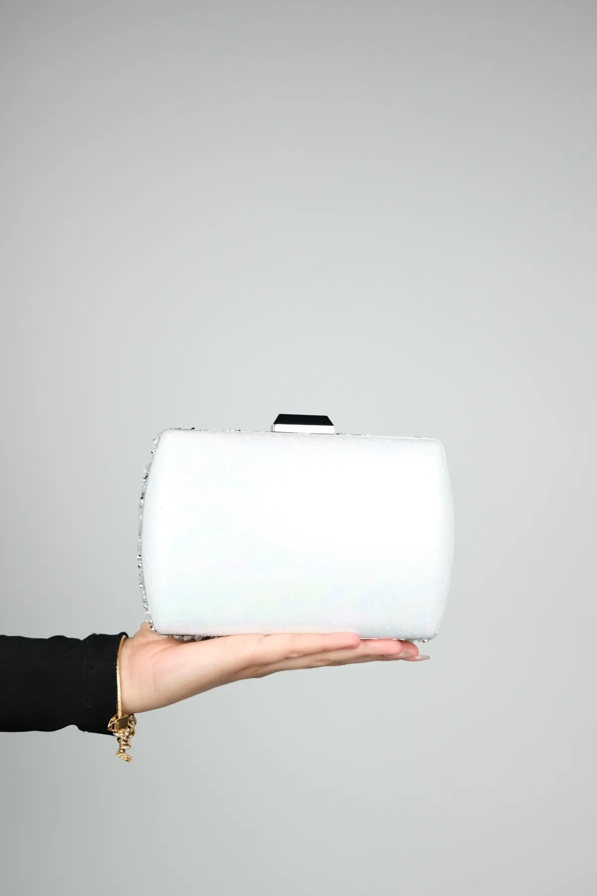 LuviShoes  SEUL Graue Kieselstein-Abendtasche für Damen
