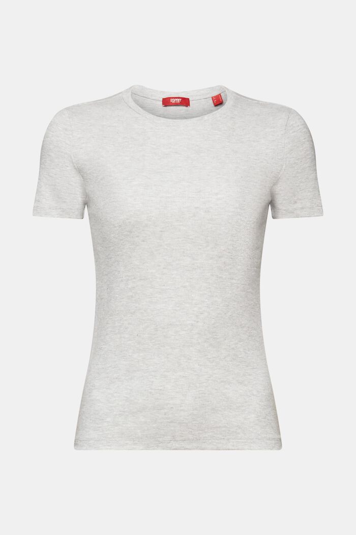 Geripptes Jersey-T-Shirt, Baumwollmix