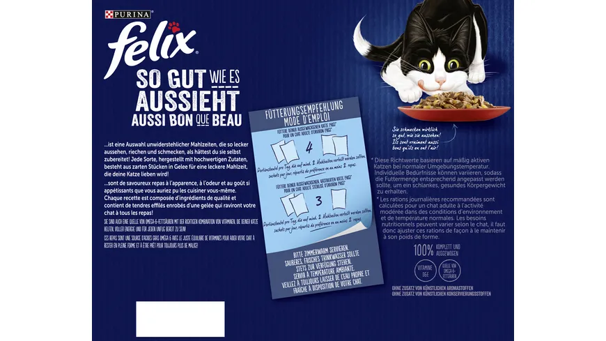 PURINA FELIX So gut wie es aussieht in Gelee Geschmacksvielfalt vom Land Katzennassfutter 2.04 kg